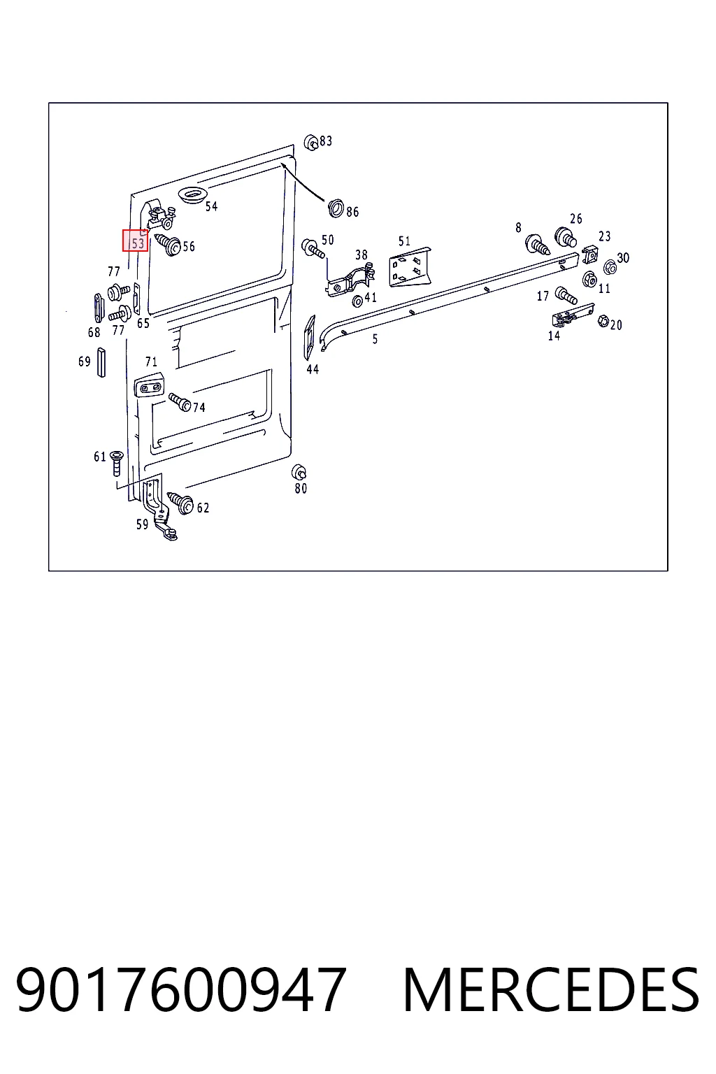 Rodillo superior izquierdo de puerta corrediza 9017600947 MERCEDES