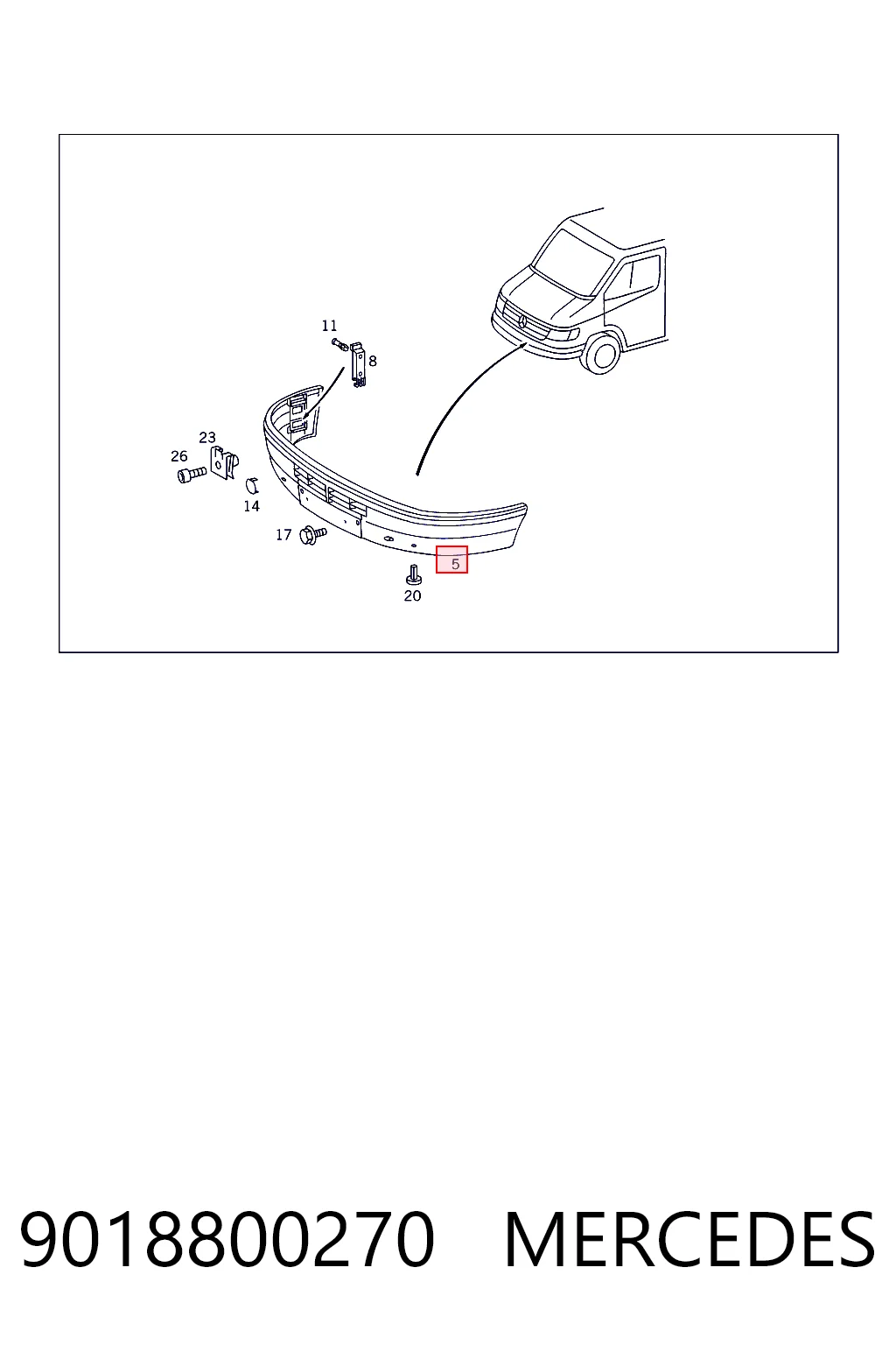 Parachoques delantero 9018800270 MERCEDES