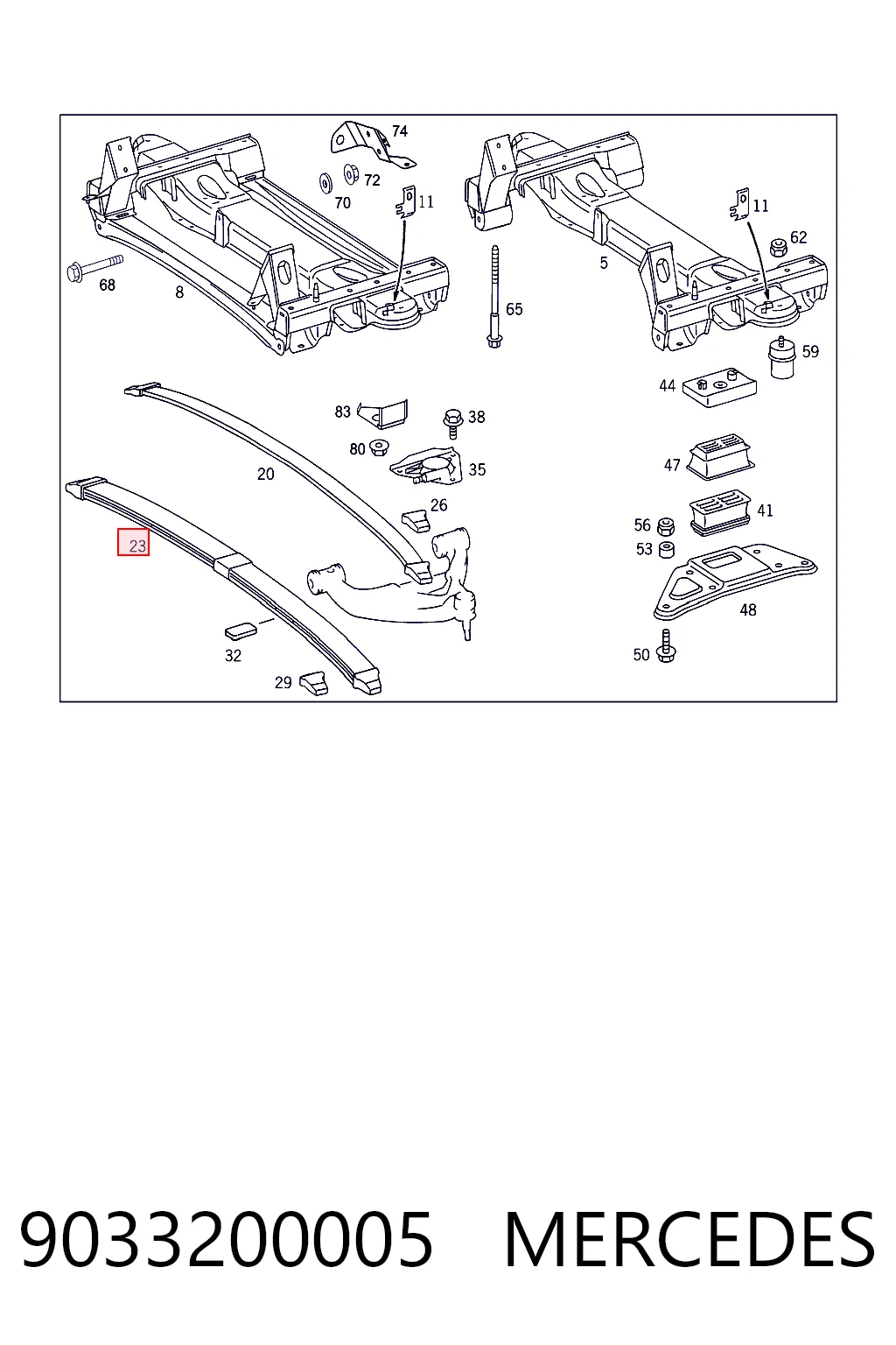 Ballesta de suspensión delantera RP33704000 Goodrem