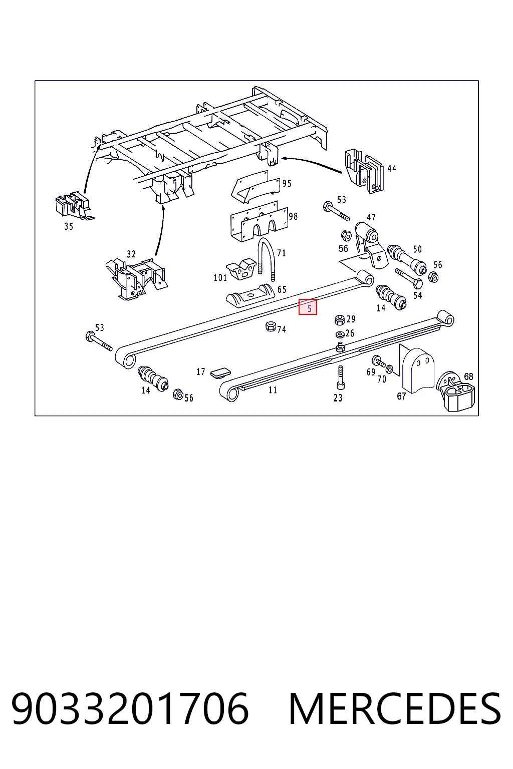 Ballesta trasera 9033201706 MERCEDES