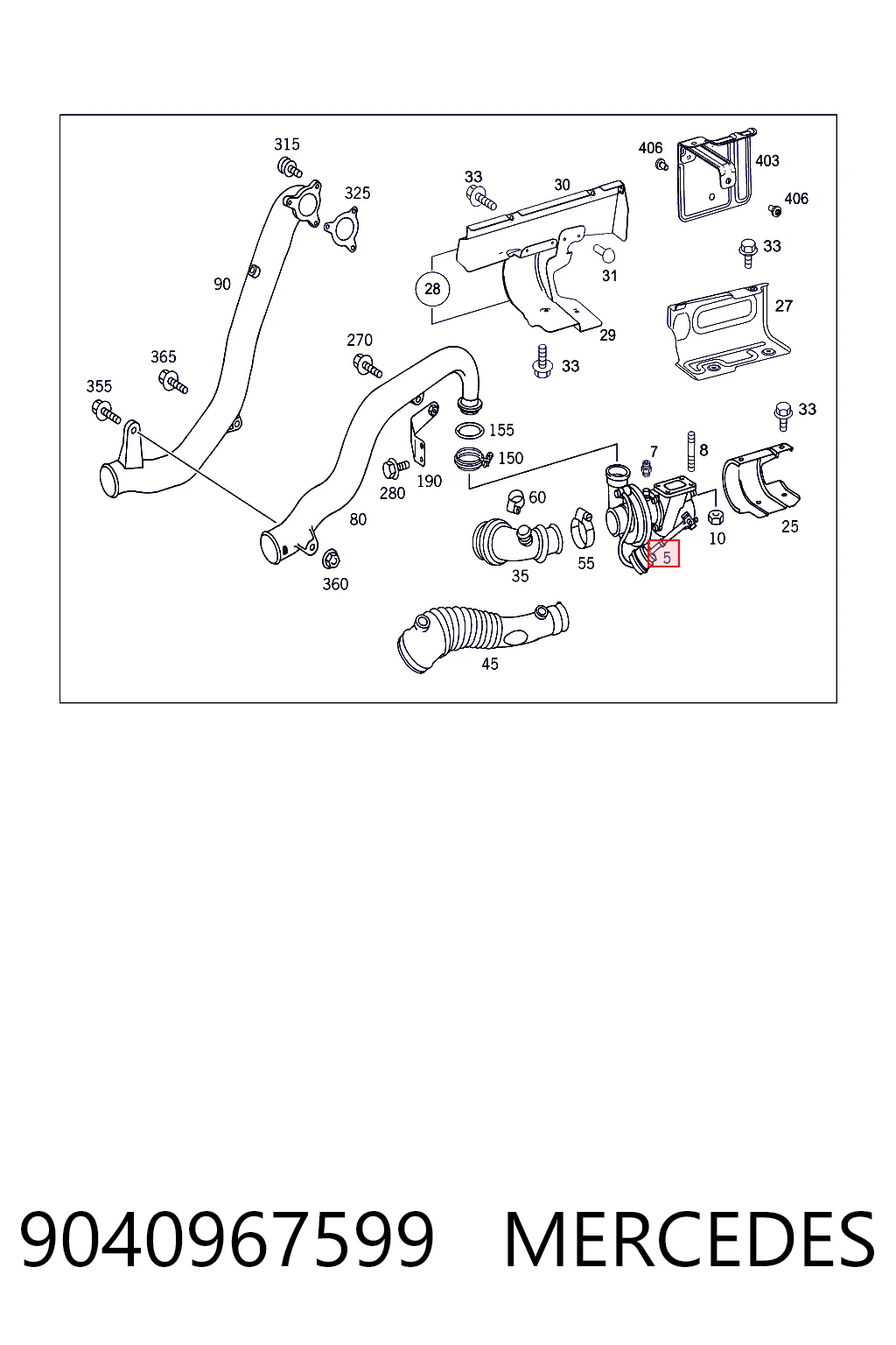 Turbocompresor 9040967599 MERCEDES