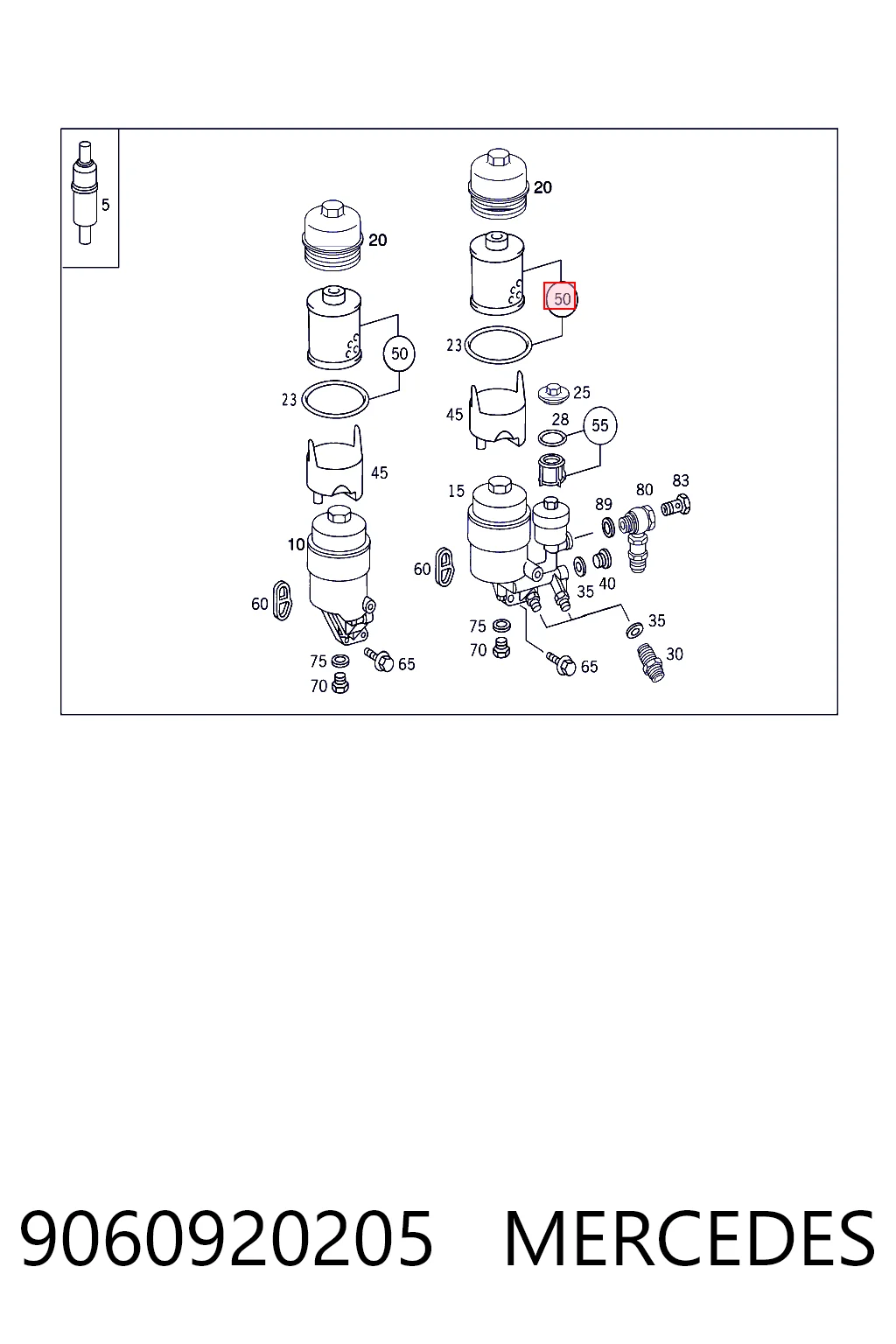 9060920205 Mercedes Filtro de gasolina