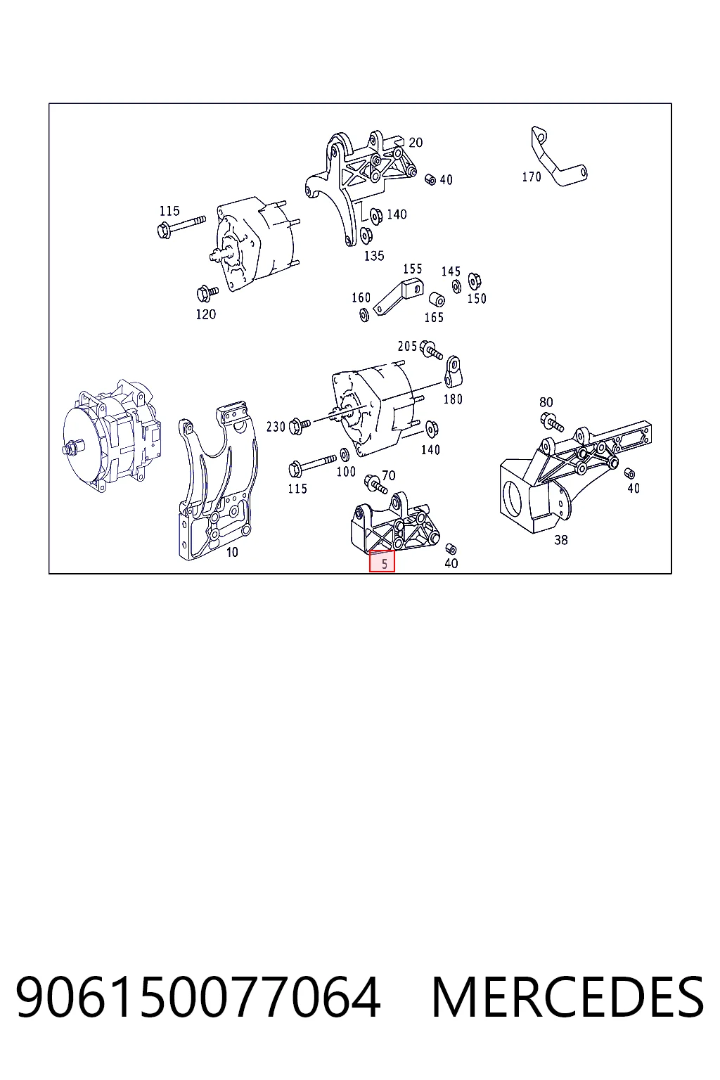 Soporte del alternador para Mercedes Benz Truck TRUCK ATEGO 