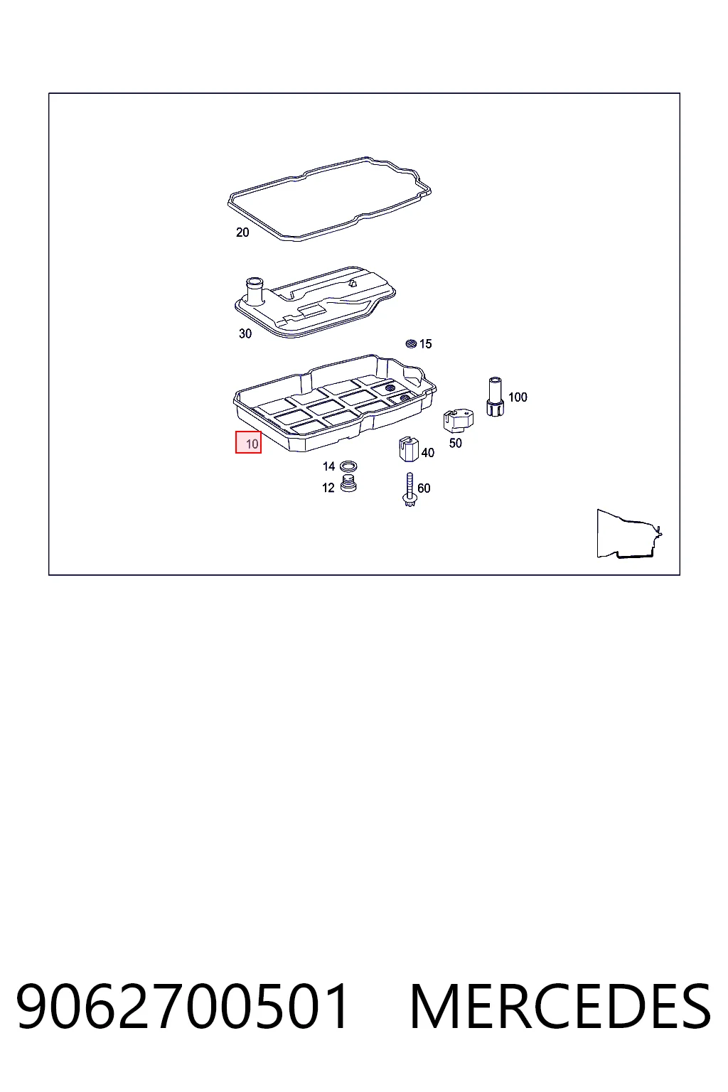 9062700501 Mercedes Cárter de aceite, caja automática