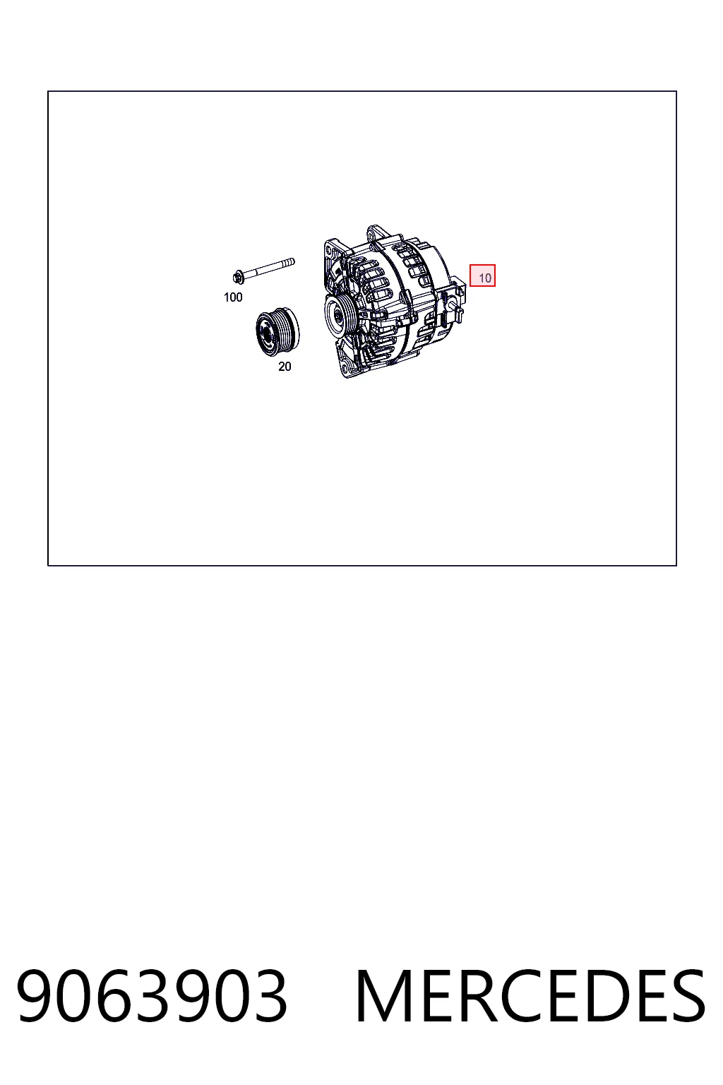 9063903 Mercedes Alternador de coche