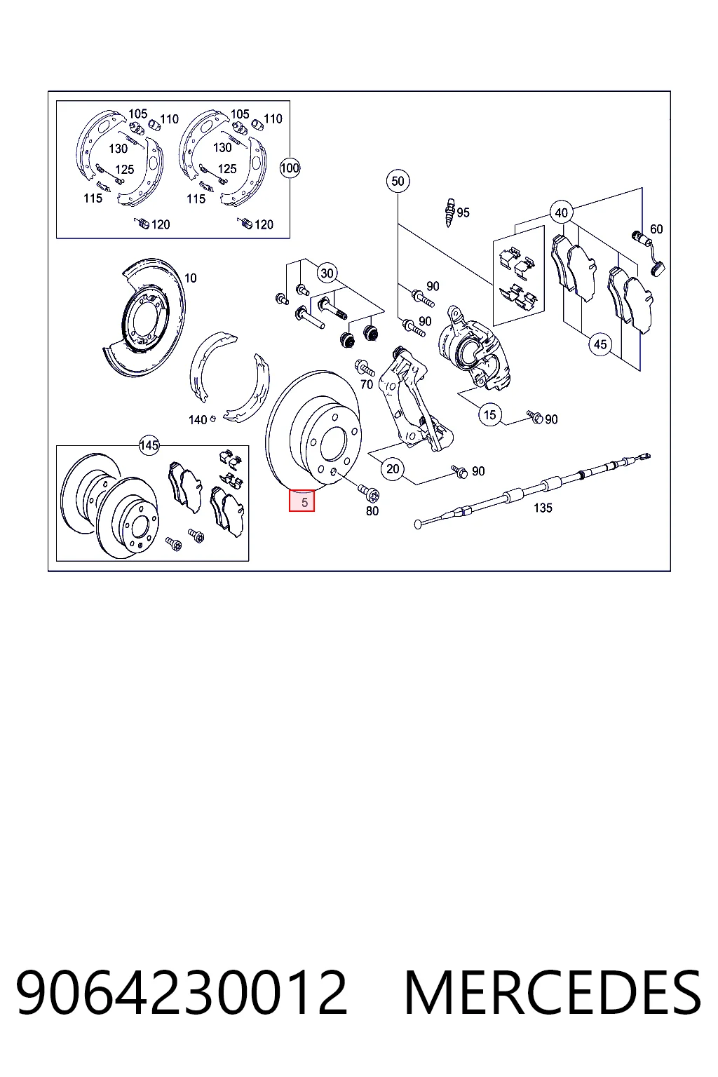 9064230012 Mercedes Freno de disco trasero