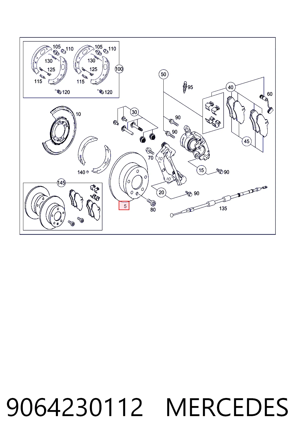 9064230112 Mercedes Freno de disco trasero