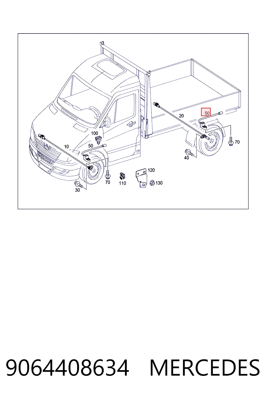 Sensor de desgaste de pastillas de freno trasero 9064408634 MERCEDES