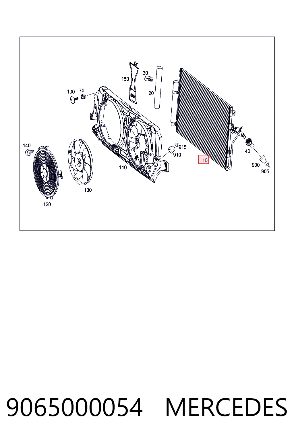 9065000054 Mercedes Radiador de aire acondicionado