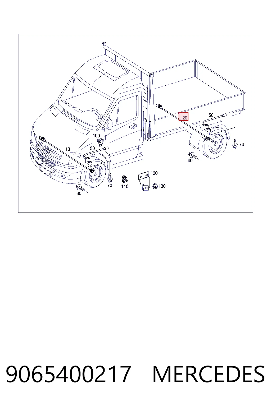 9065400217 Mercedes Sensor ABS, rueda trasera derecha