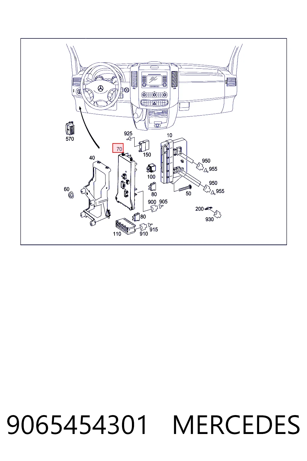 Caja de relés y fusibles para Mercedes Sprinter II 3,5-t 906