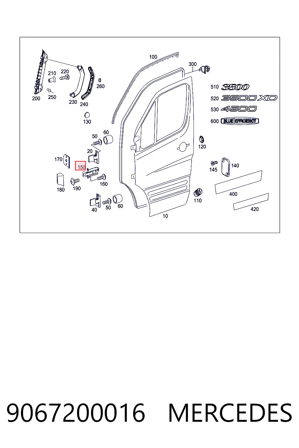 9067200016 Mercedes Limitador de apertura de puerta delantera