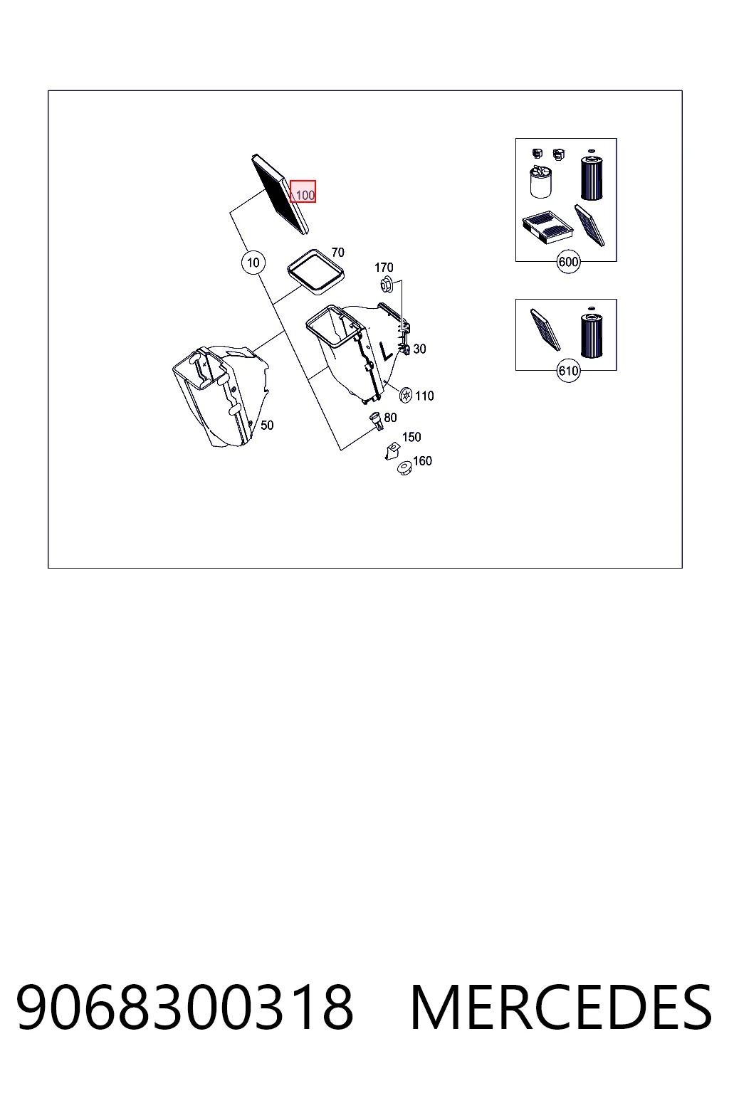 9068300318 Mercedes Filtro antipolen