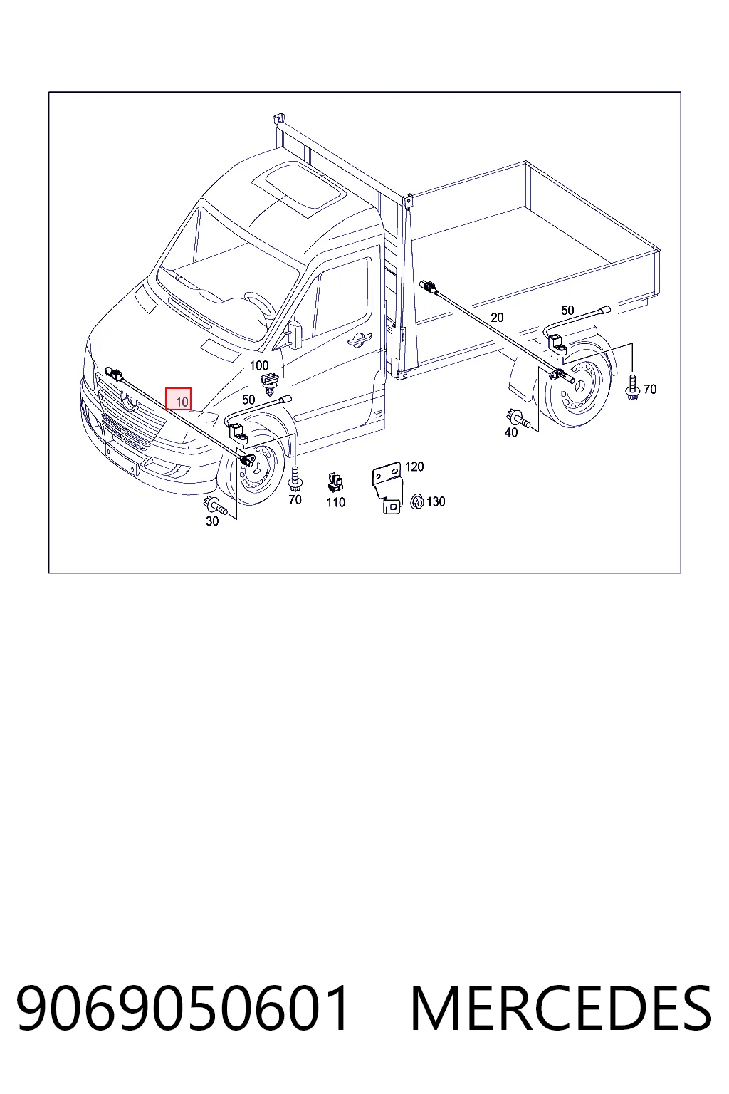 9069050601 Mercedes Sensor de rueda abs