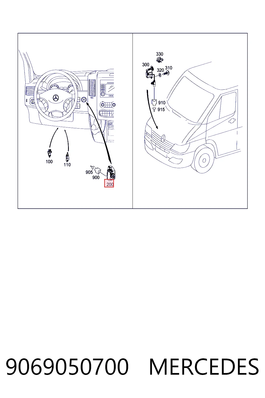 Interruptor de encendido para Mercedes Sprinter II 3,5-t 906