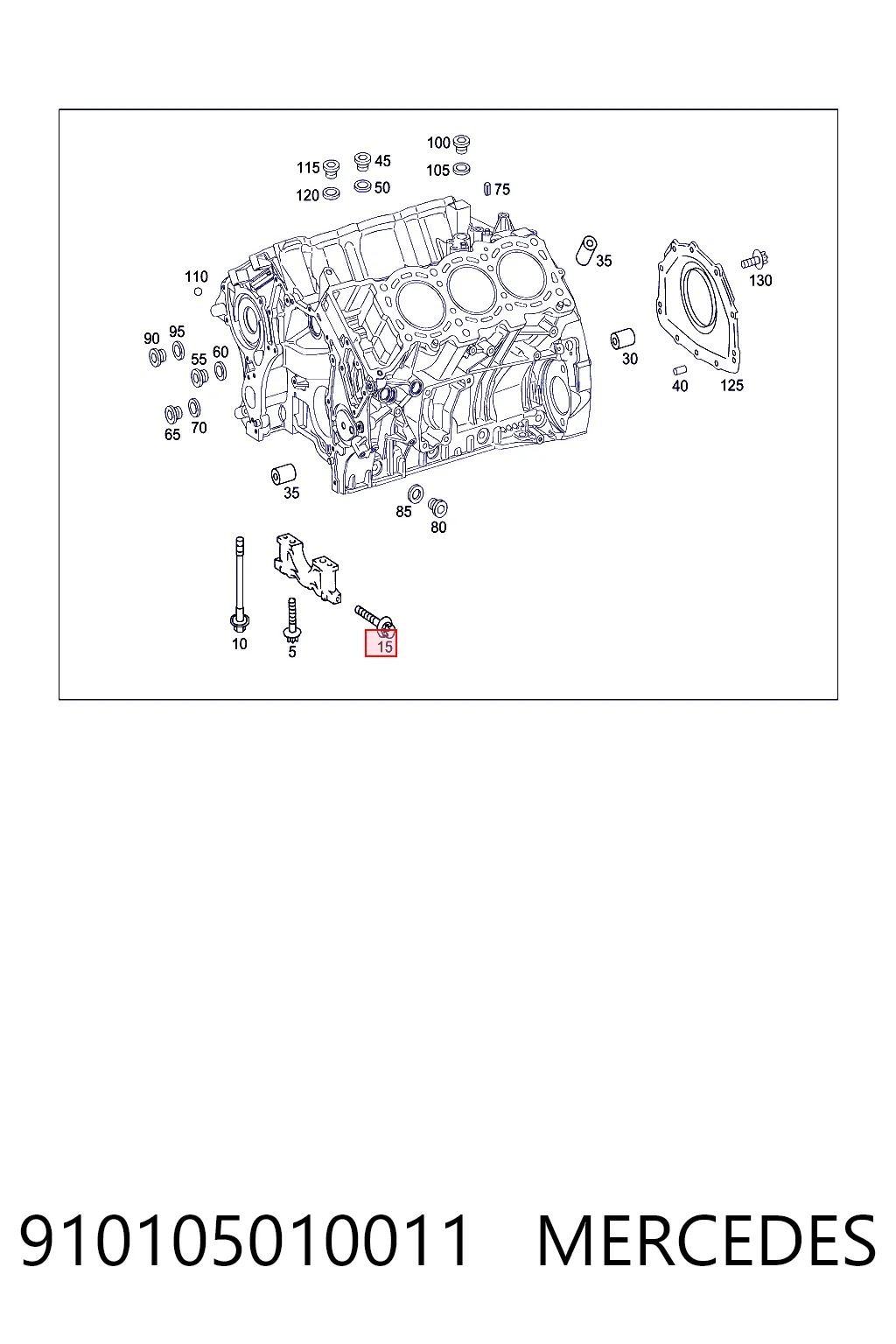 910105010011 Mercedes Tornillo (tuerca) de sujeción