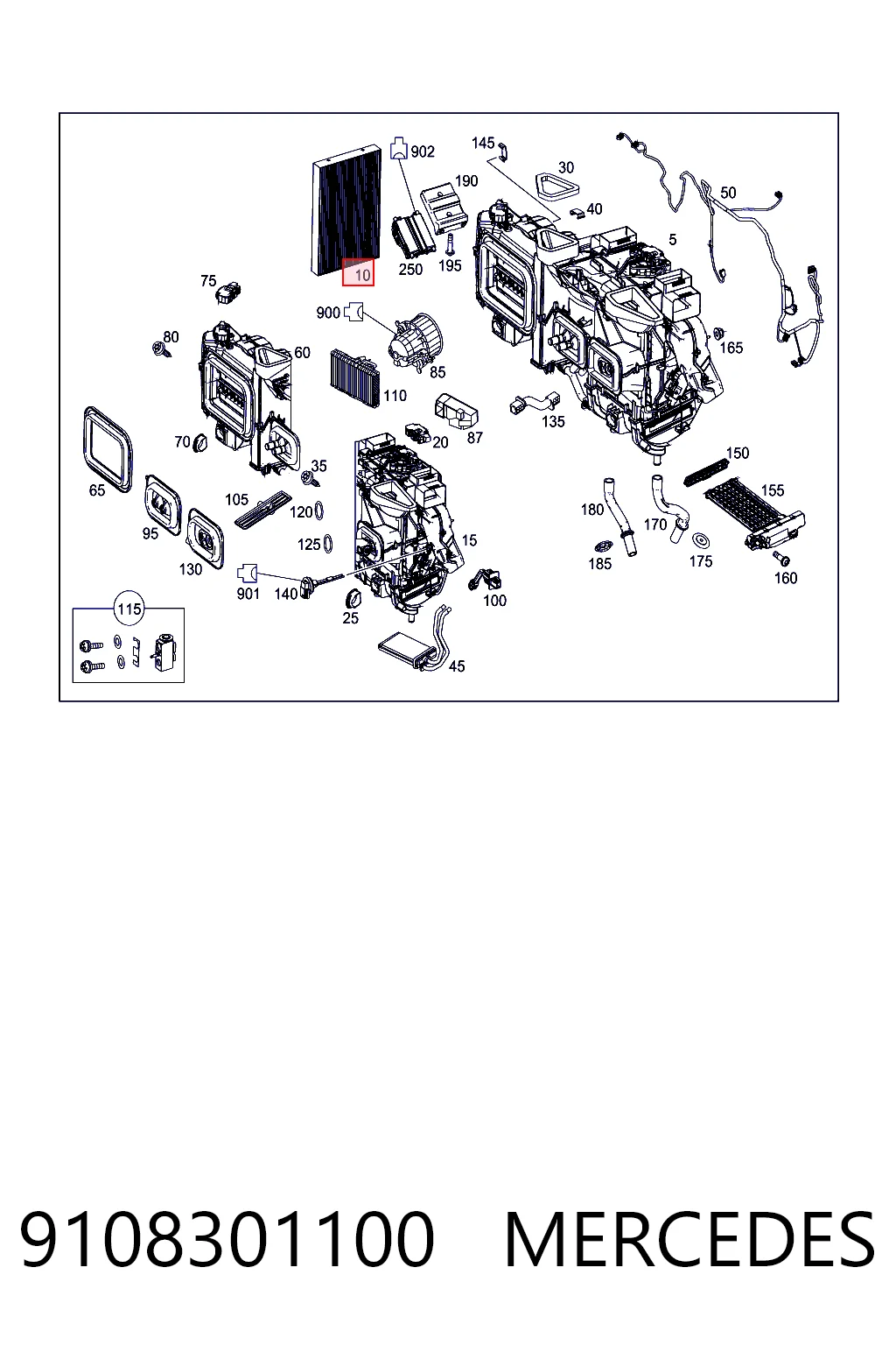 9108301100 Mercedes Filtro antipolen