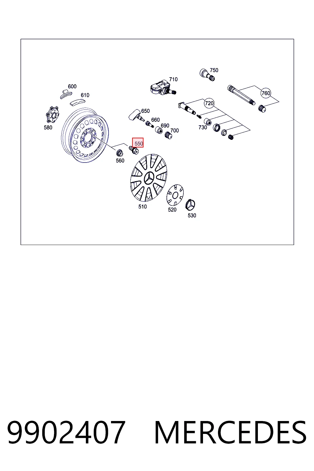 Perno de rueda Mercedes Sprinter III 3,5-t