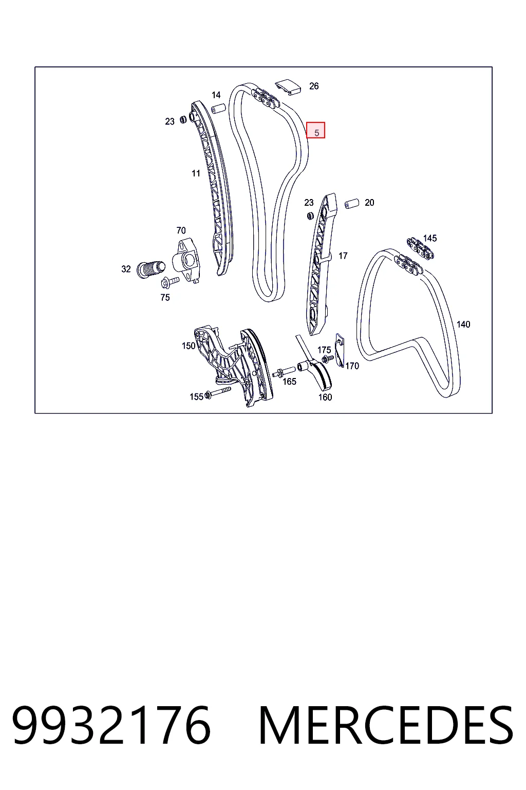 9932176 Mercedes Cadena de motor
