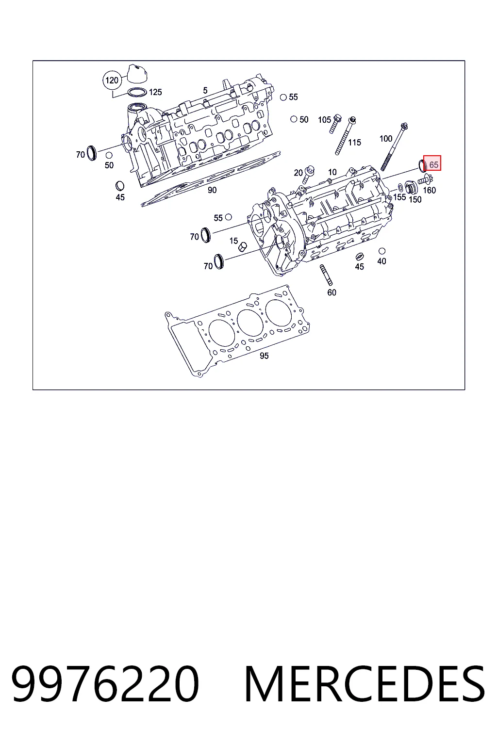 9976220 Mercedes Tapa de bloque motor