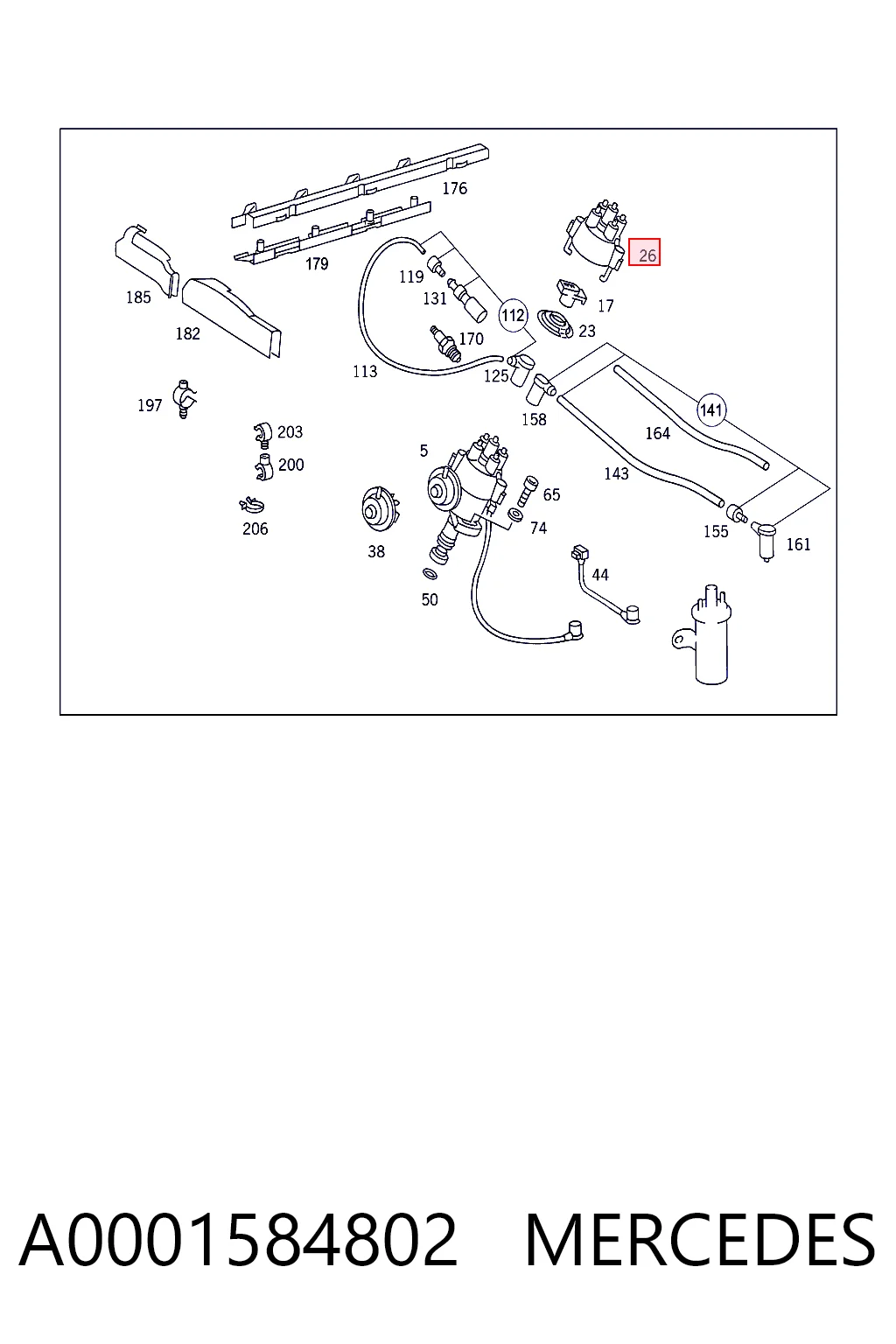 Tapa distribuidor para Mercedes E  C124