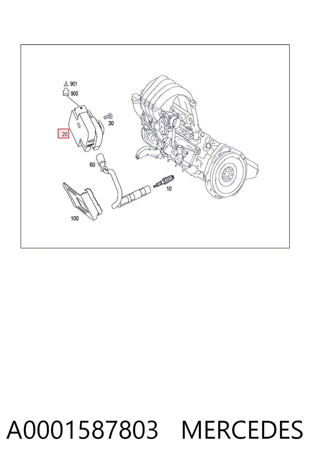 A0001587803 Mercedes Bobina de ignición