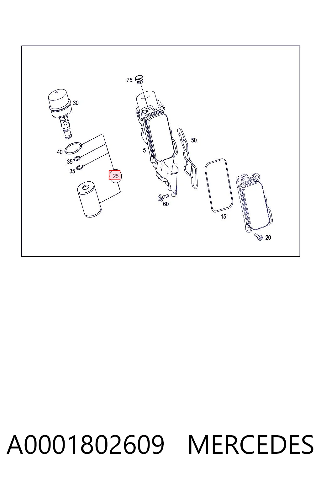 A0001802609 Mercedes Filtro aceite