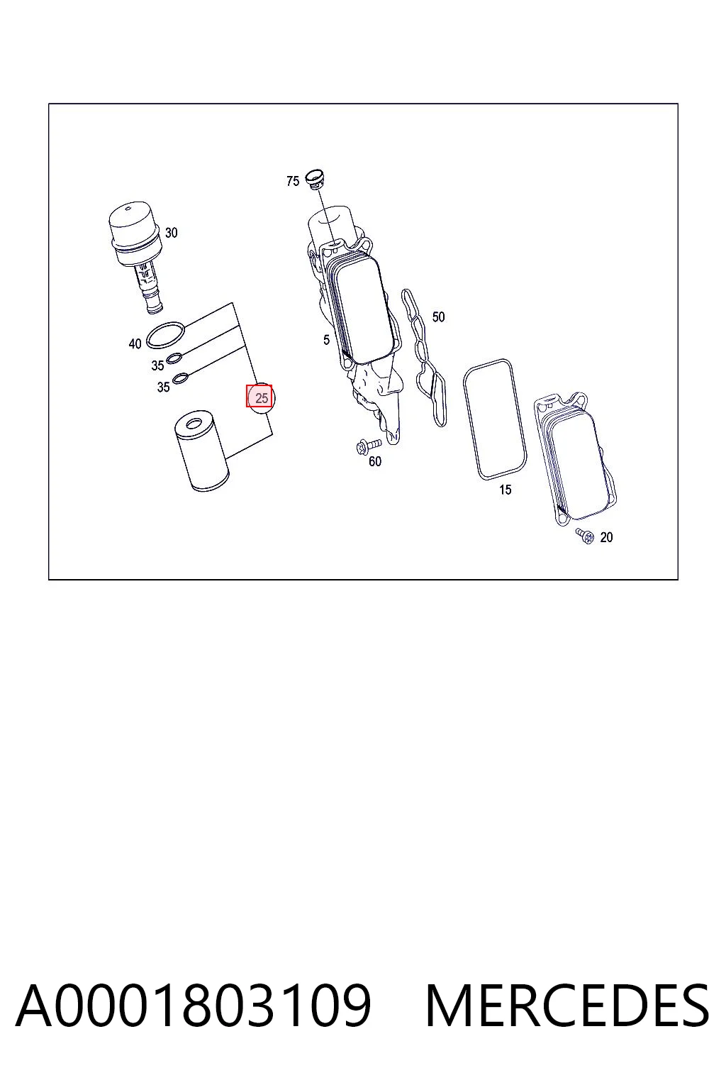 A0001803109 Mercedes Filtro aceite