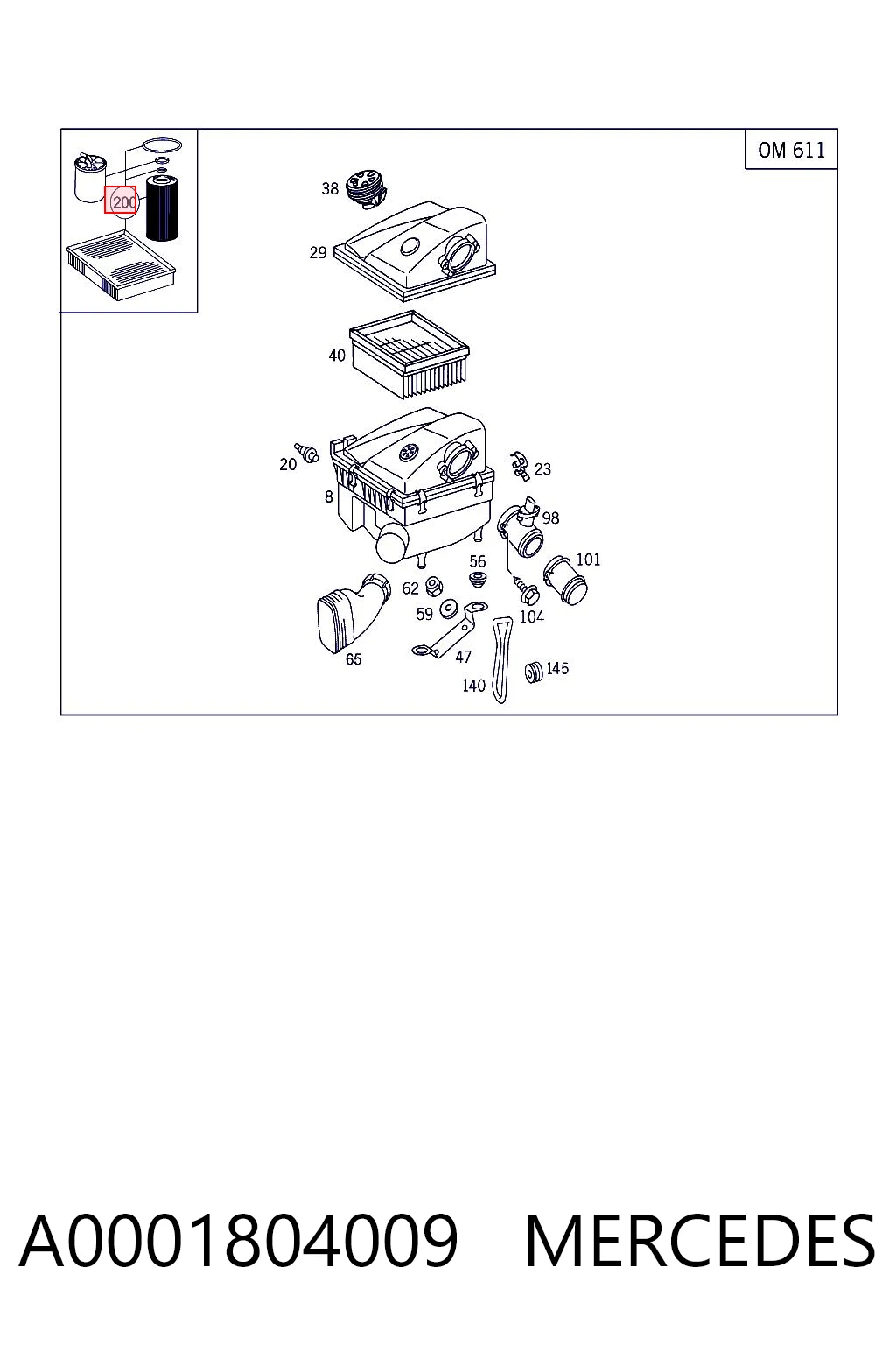 A0001804009 Mercedes