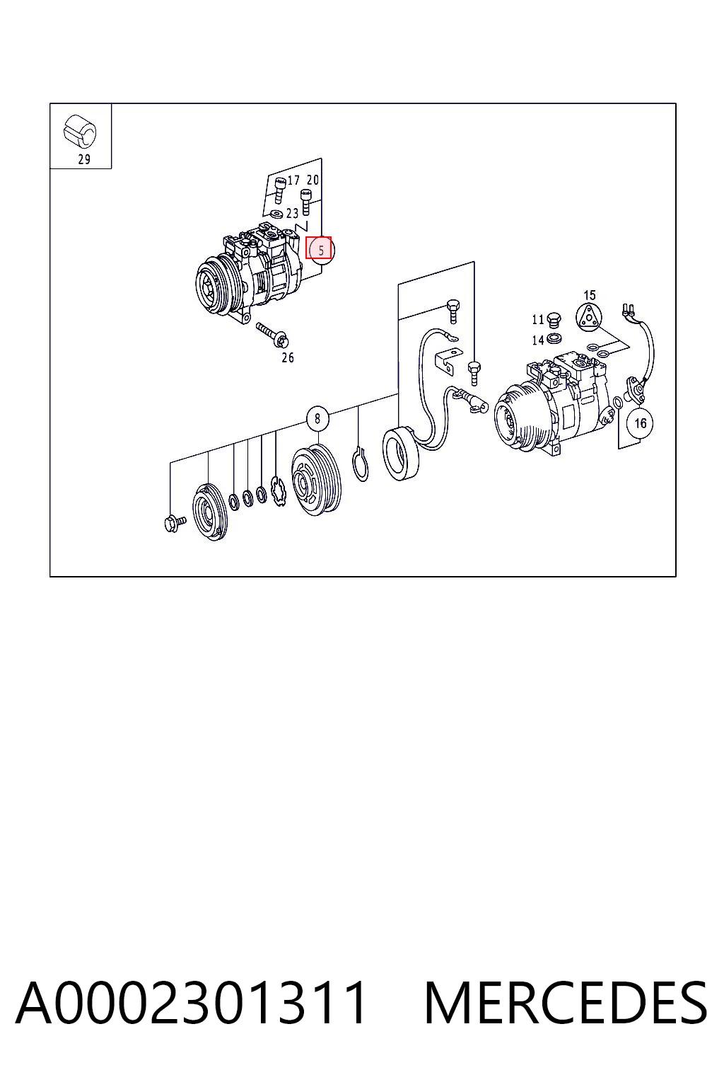 A0002301311 Mercedes Compresor climatizador
