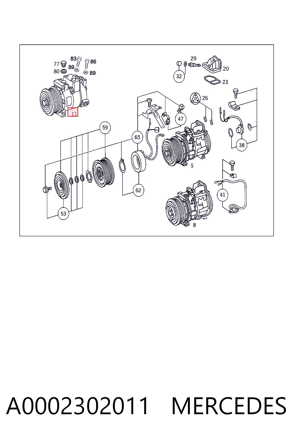 A0002302011 Mercedes Compresor climatizador