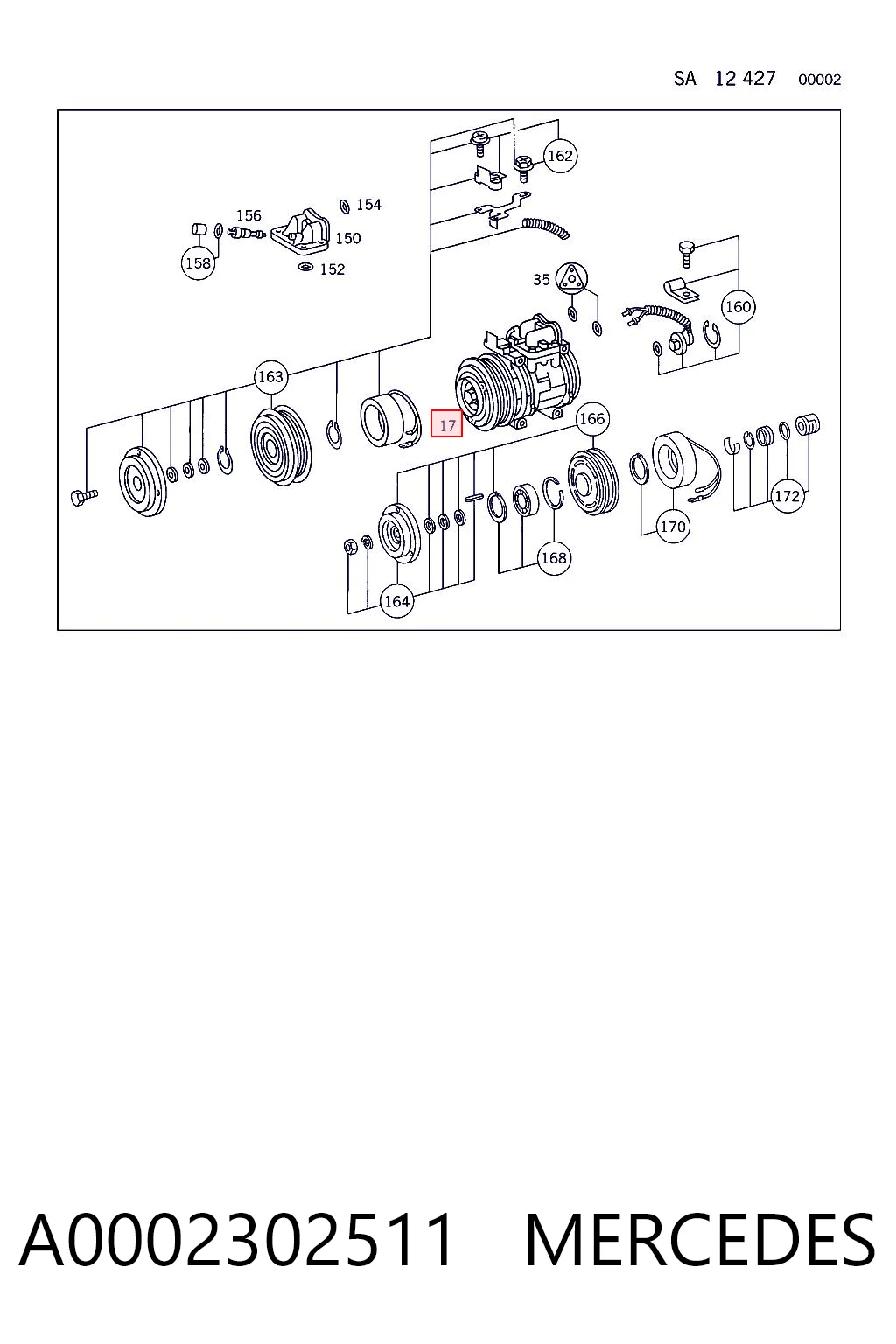 A0002302511 Mercedes Compresor climatizador