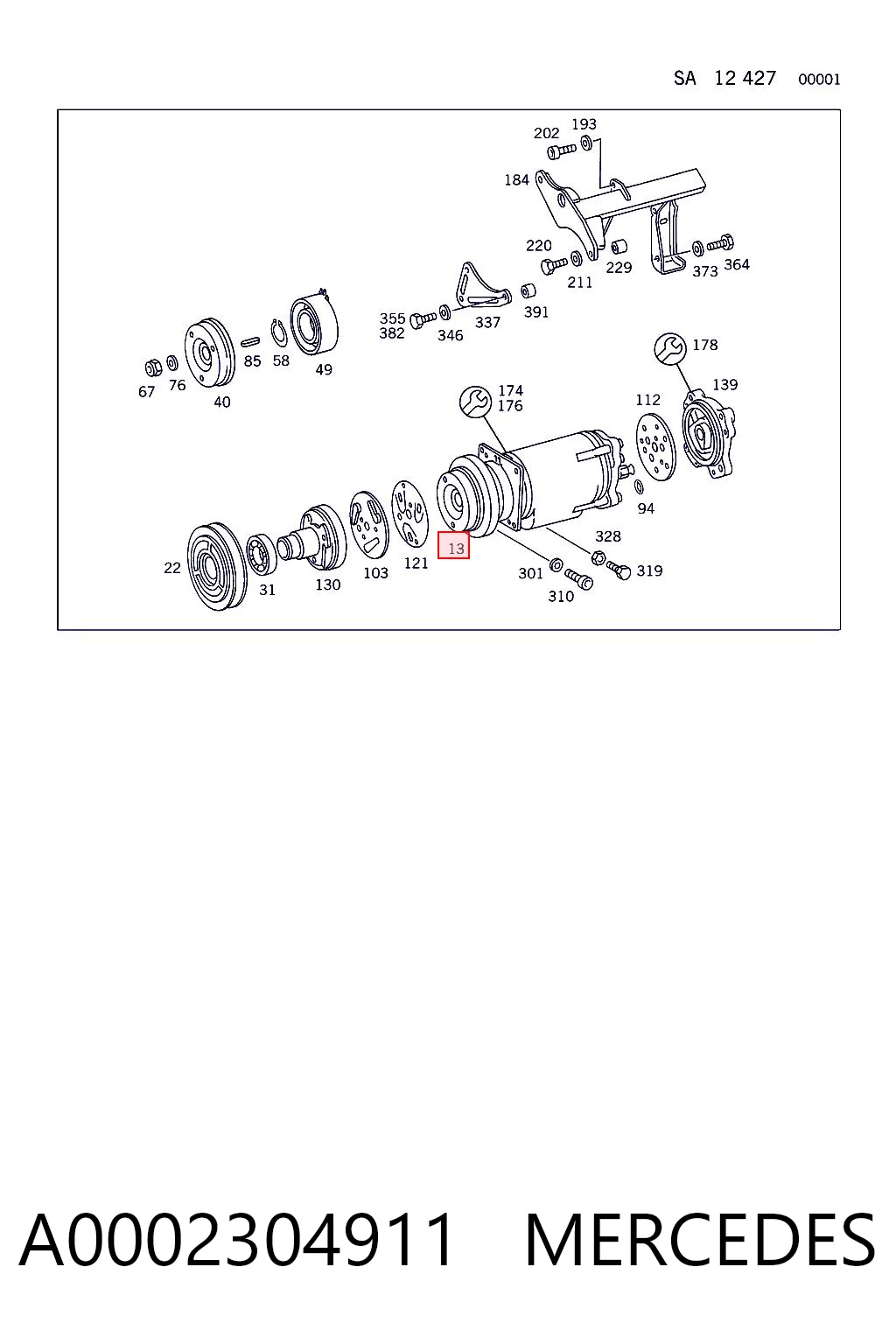 A0002304911 Mercedes Compresor climatizador