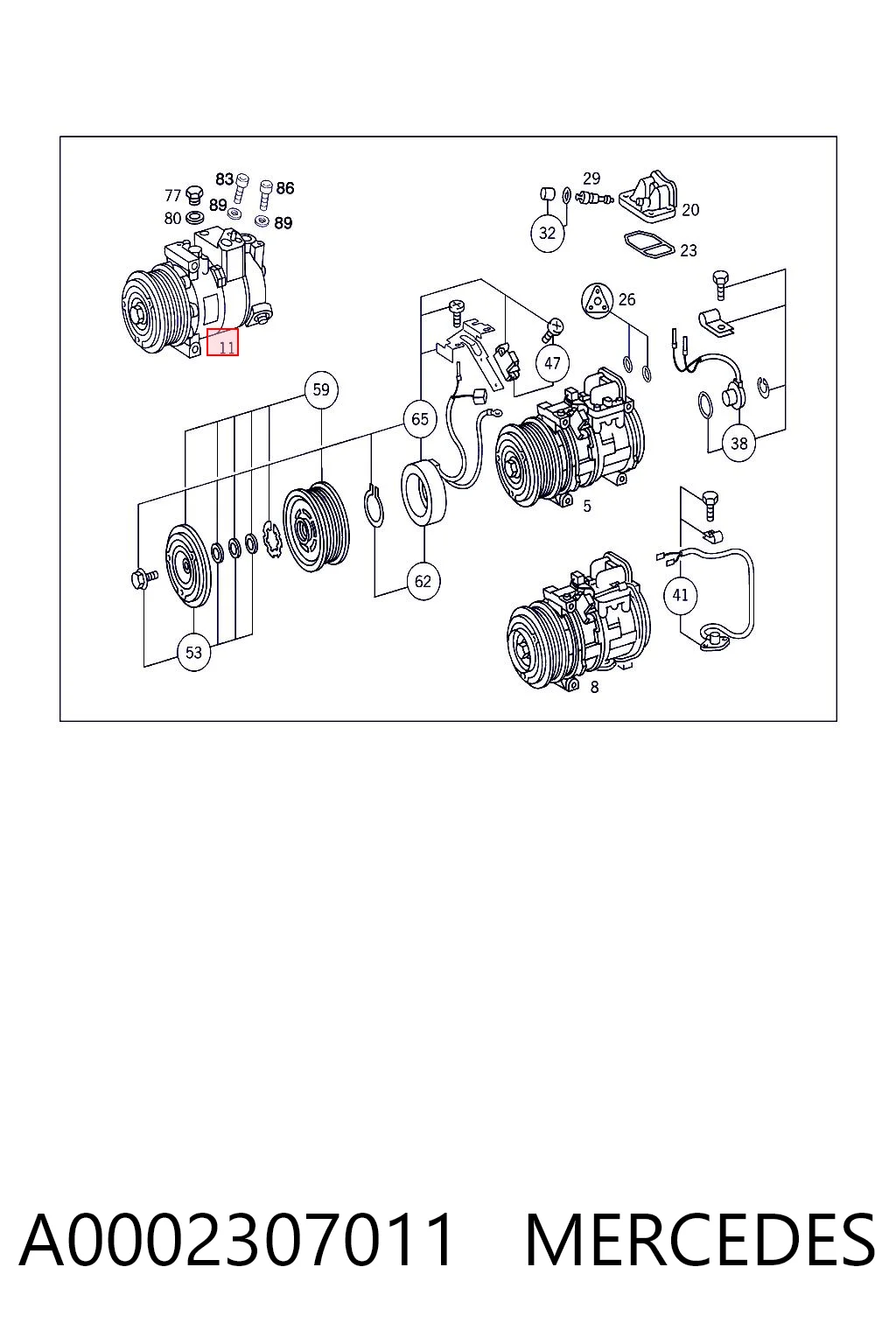 A0002307011 Mercedes Compresor climatizador