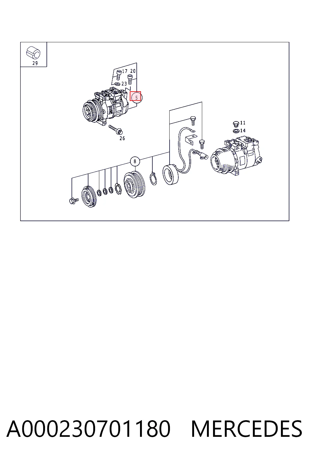 Compresor de aire acondicionado para Mercedes E W210