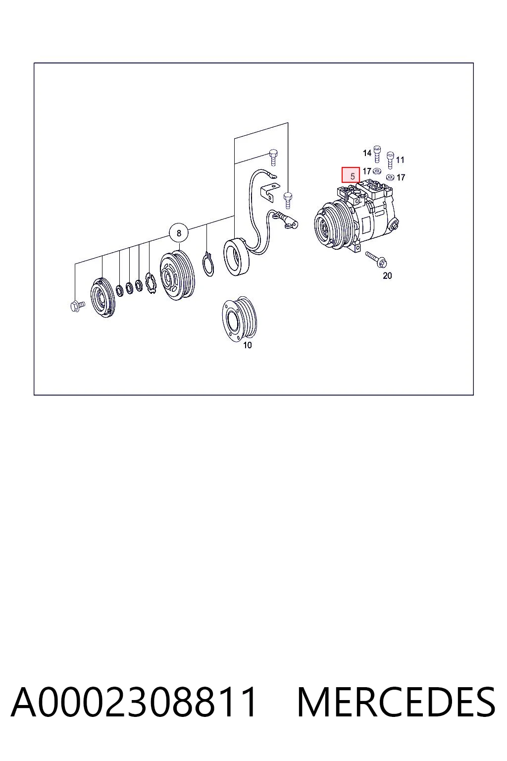 A0002308811 Mercedes Compresor climatizador