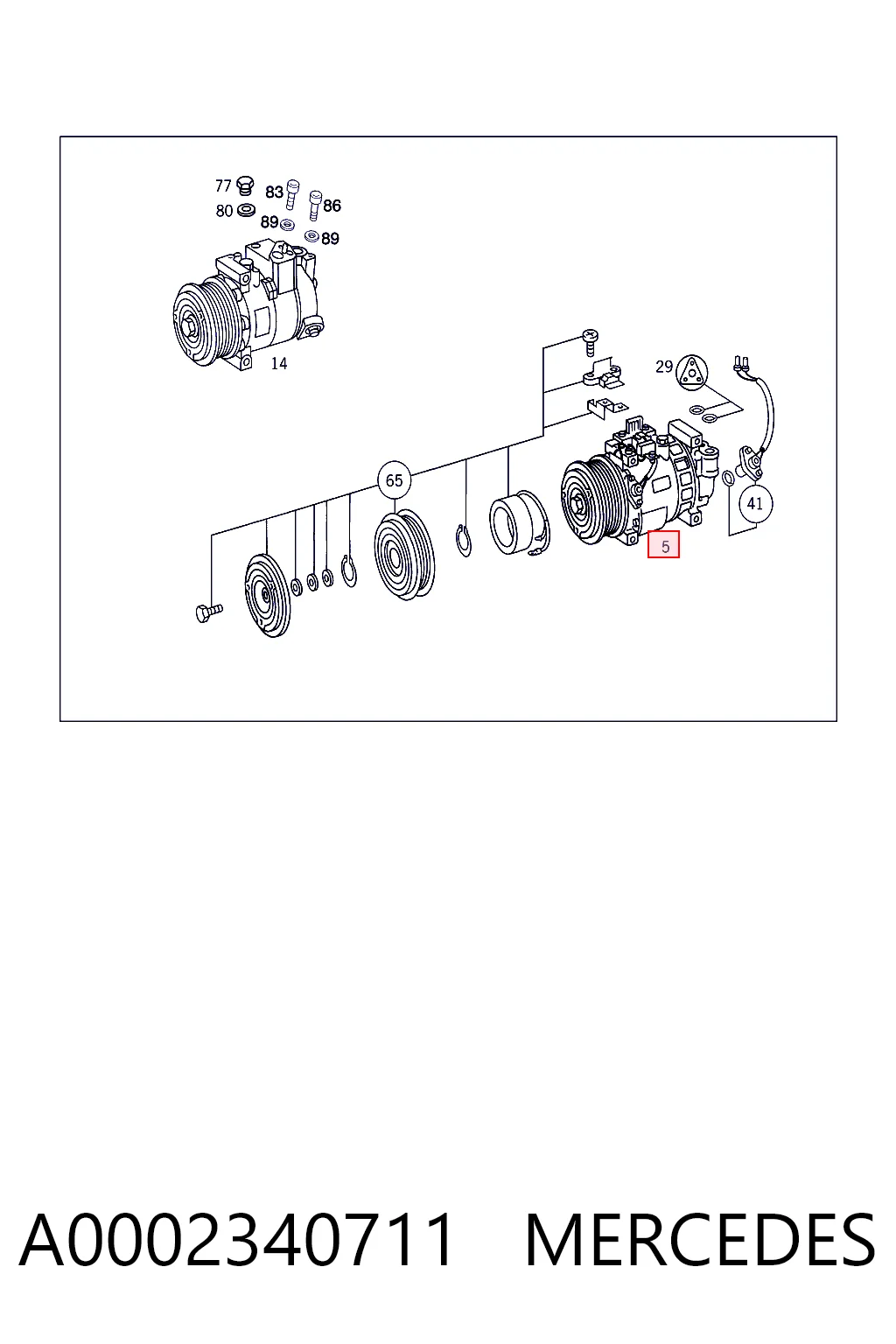 A0002340711 Mercedes Compresor climatizador