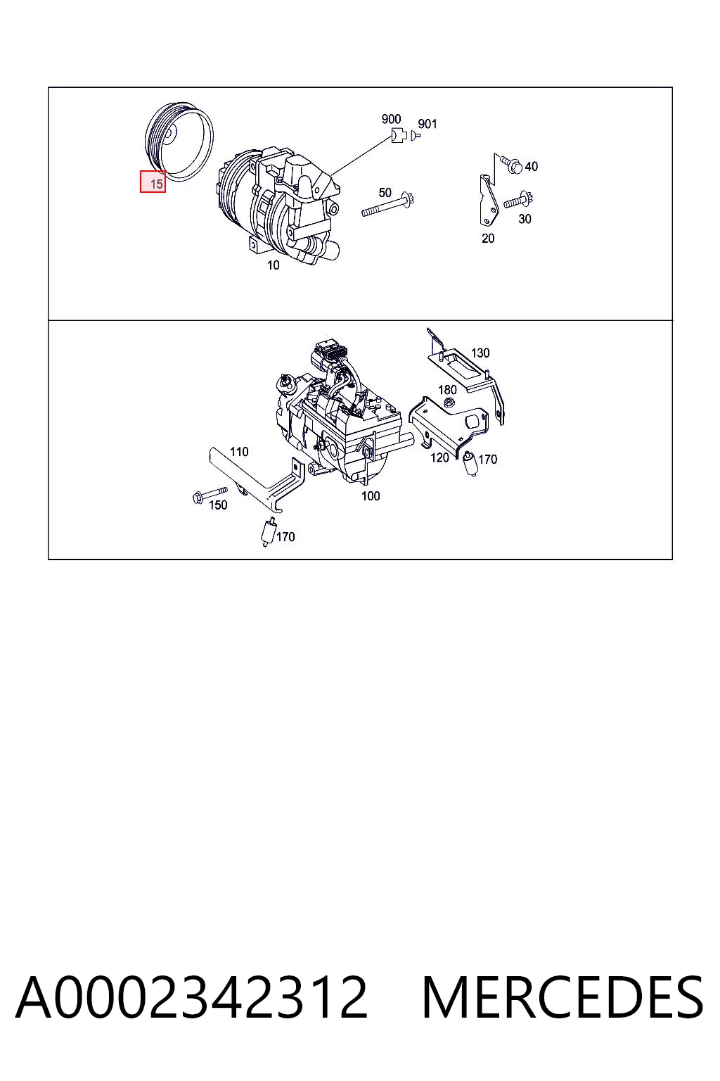 A0002342312 Mercedes Compresor climatizador
