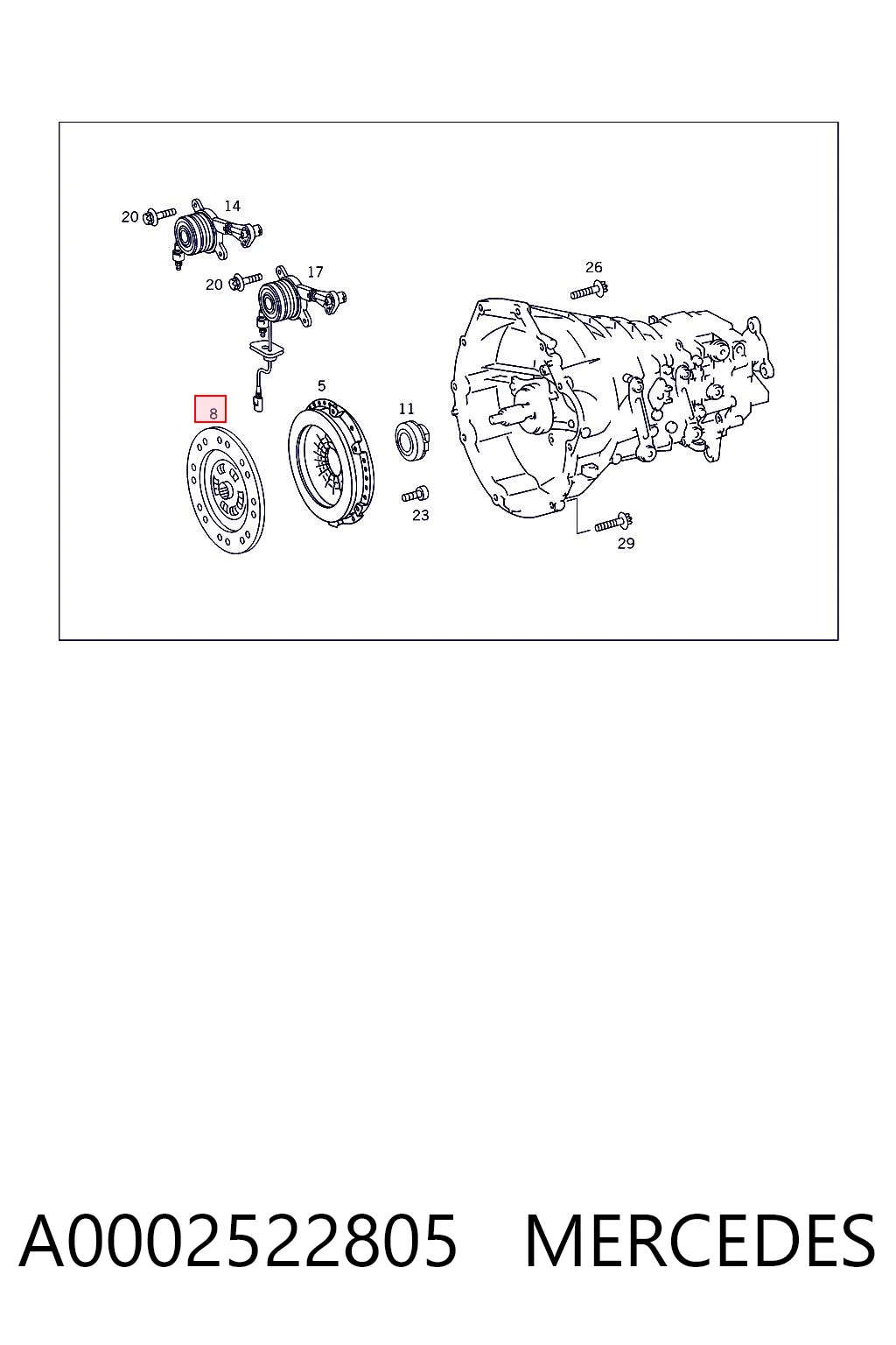 Disco de embrague A0002522805 MERCEDES