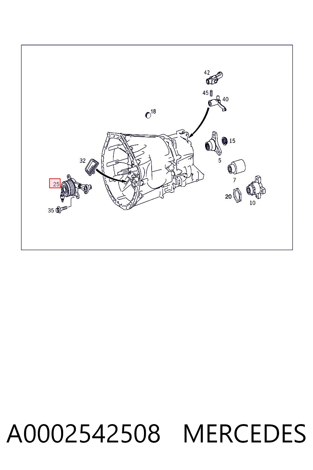 A0002542508 Mercedes Desembrague central, embrague
