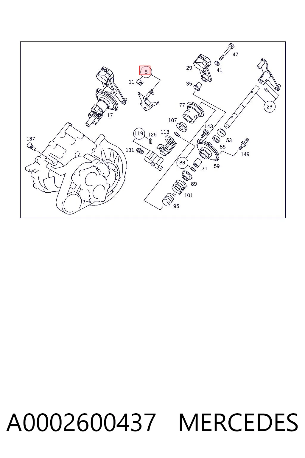 Juego de reparación de la palanca selectora de cambios A0002600437 MERCEDES