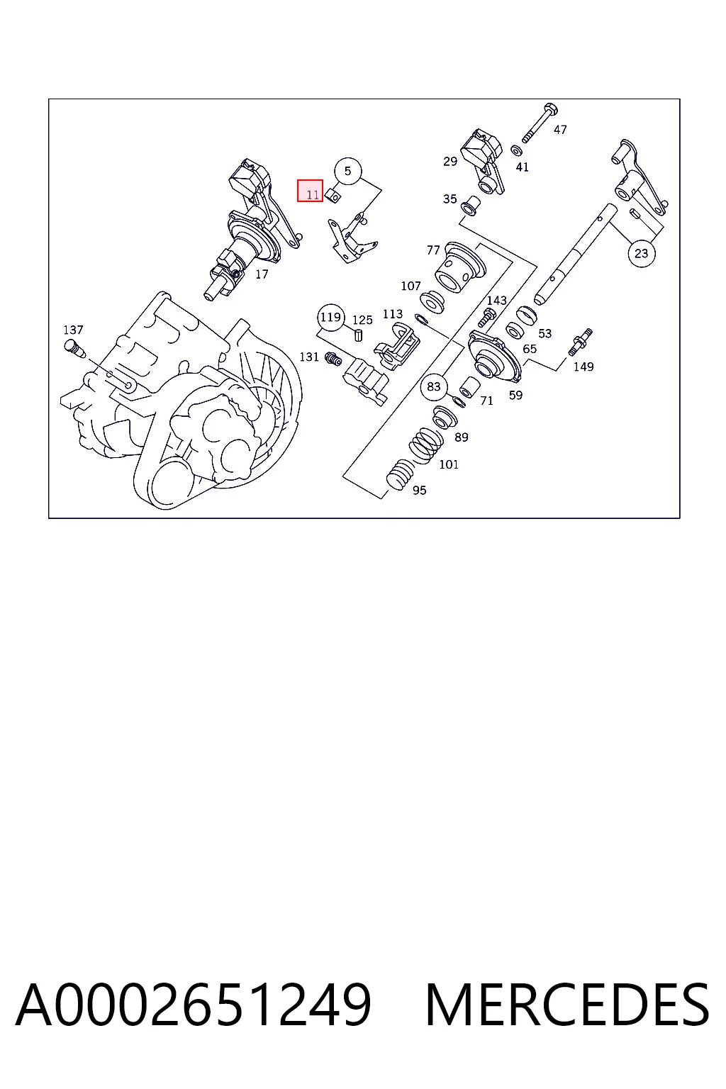 Casquillo palanca cambio para Mercedes Vito 638