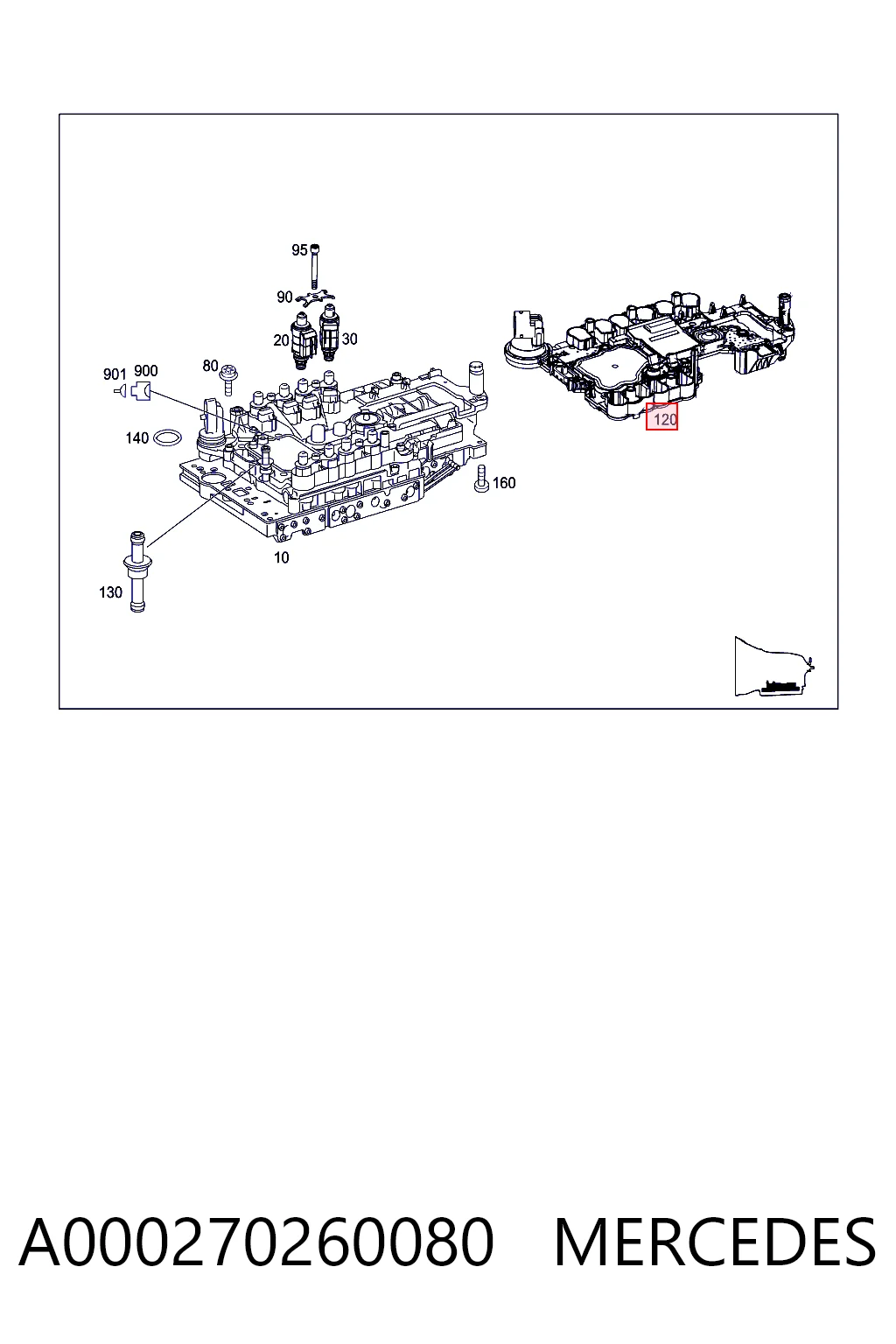 A000270260080 Mercedes Placa electrónica de transmisión automática
