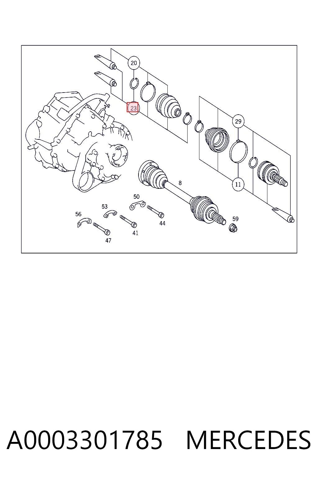 Fuelle, semieje delantero interior Mercedes Vito  (638)