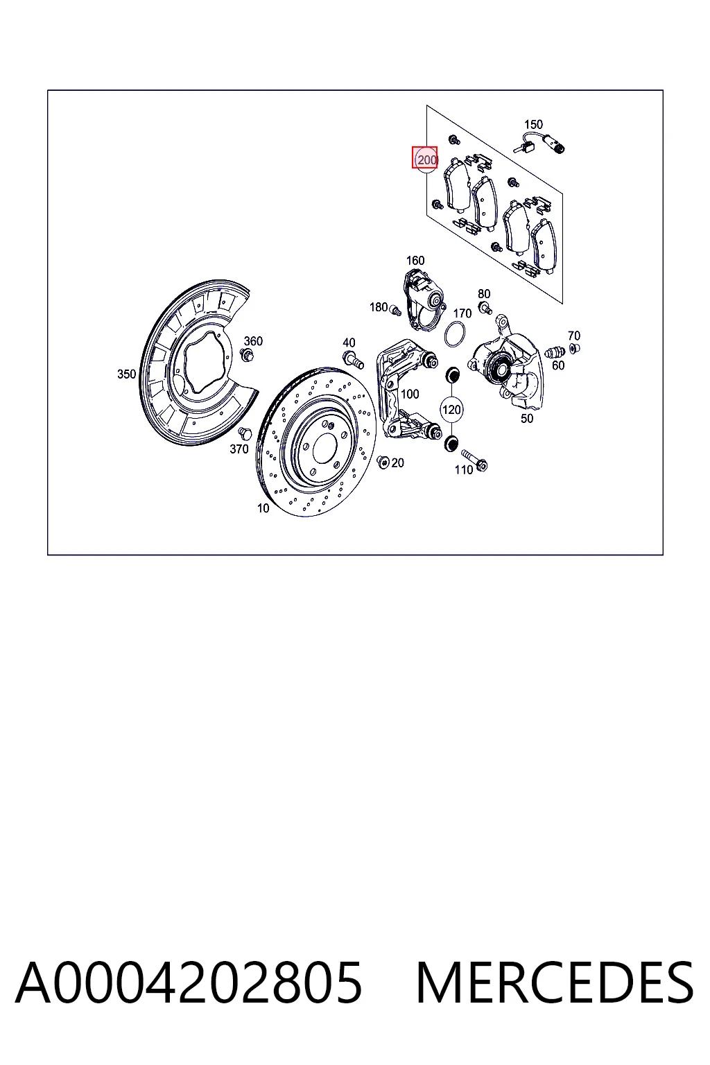 A0004202805 Mercedes Pastillas freno traseras