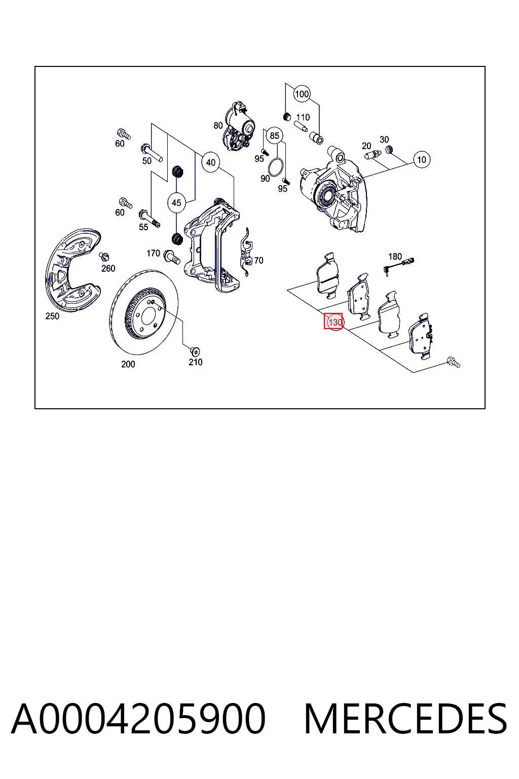 A0004205900 Mercedes Pastillas freno traseras