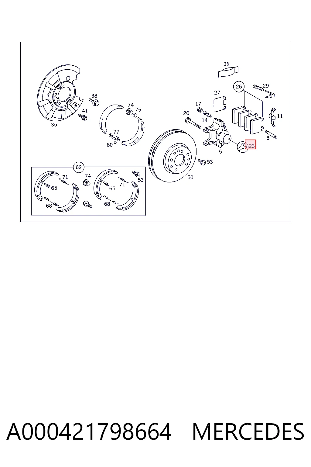  Kit de reparación de pinzas de freno trasero Mercedes S 