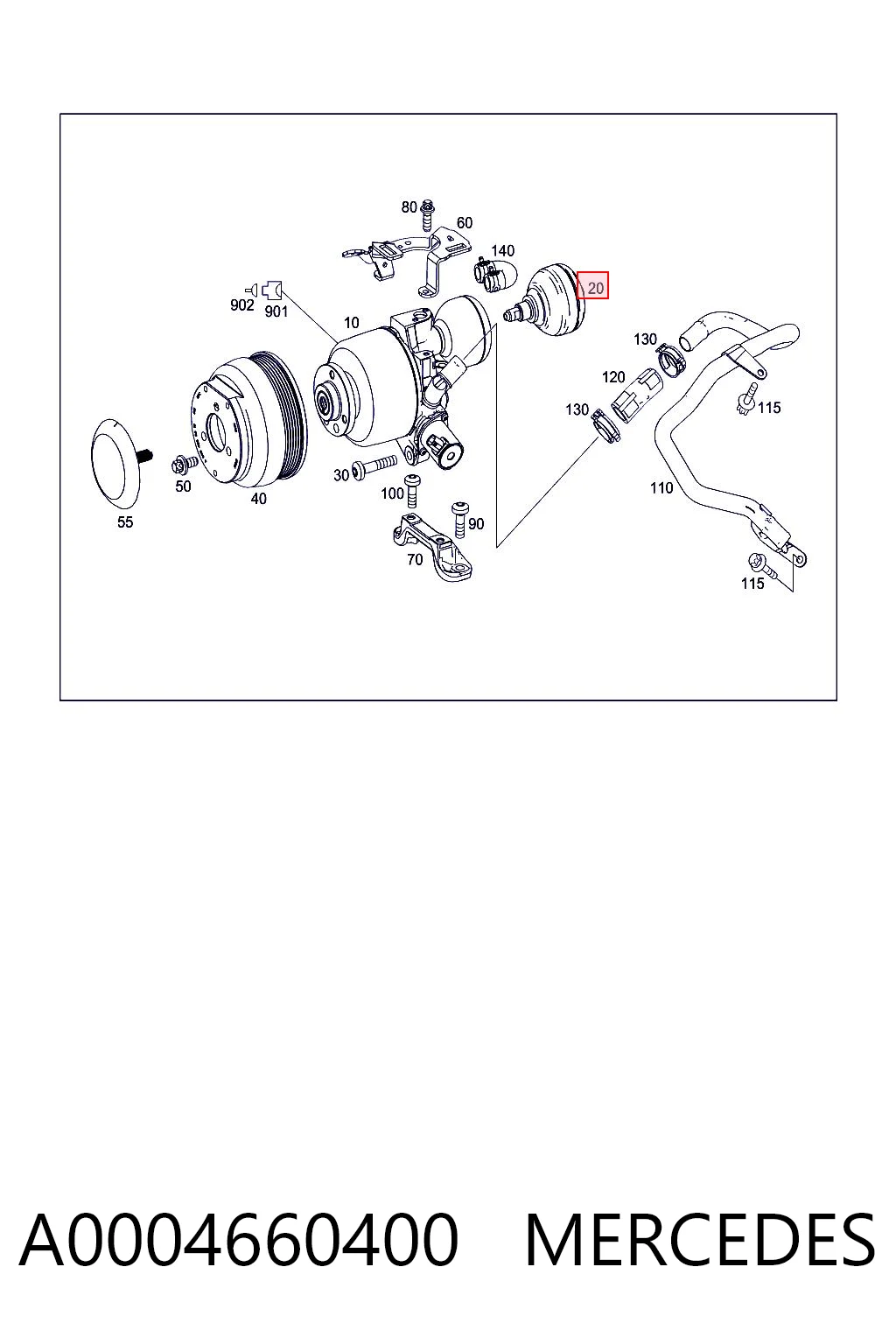 A0004660400 Mercedes Acumulador hidráulico de la bomba de dirección asistida
