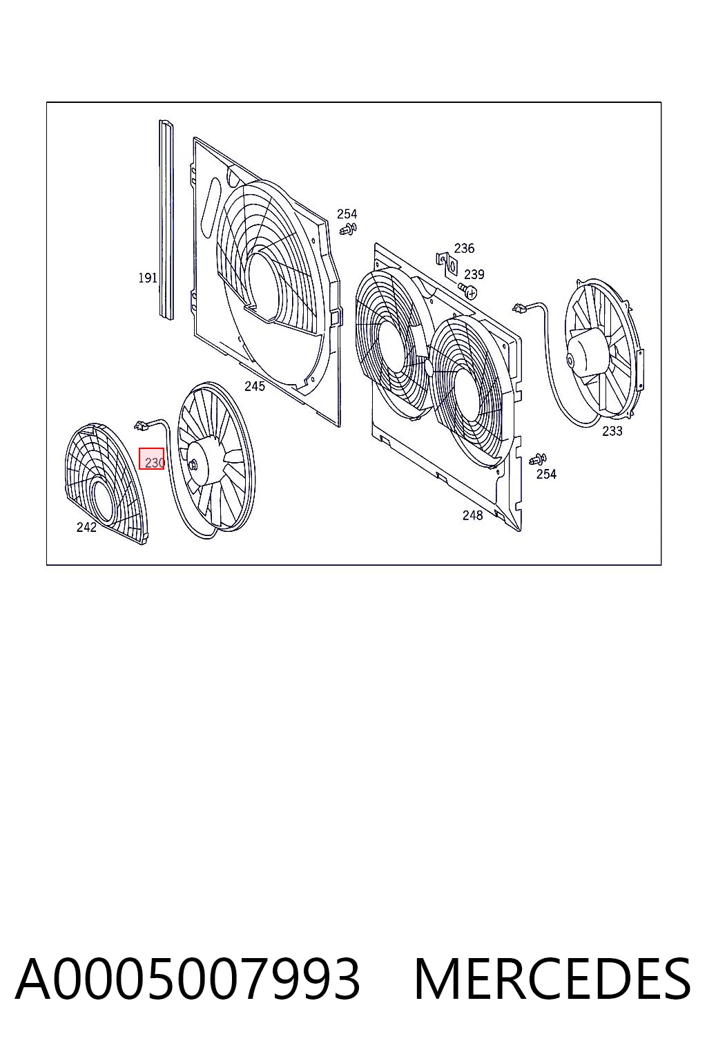 A0005007993 Mercedes Electroventilador del motor