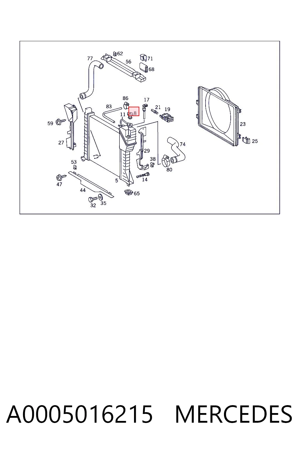 A0005016215 Mercedes Tapa de radiador